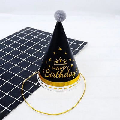 Vaikų gimtadienio kepuraitės Dekoras Vaikams naujagimiams Vaivorykštė „Pasidaryk pats“ mielas blizgantis numeris popierinis vakarėlis kepuraitės gimtadienio šydu kepuraitės kūdikių dušas