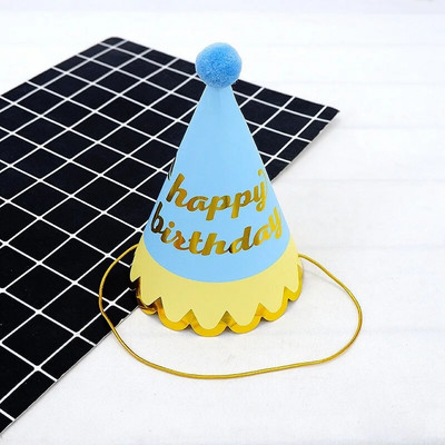 Vaikų gimtadienio kepuraitės Dekoras Vaikams naujagimiams Vaivorykštė „Pasidaryk pats“ mielas blizgantis numeris popierinis vakarėlis kepuraitės gimtadienio šydu kepuraitės kūdikių dušas