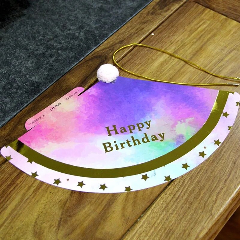 Vaikų gimtadienio kepuraitės Dekoras Vaikams naujagimiams Vaivorykštė „Pasidaryk pats“ mielas blizgantis numeris popierinis vakarėlis kepuraitės gimtadienio šydu kepuraitės kūdikių dušas