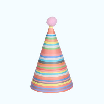 Цветна парти звезда Помпон Конус Хартия Направи си шапка за бебета Деца Детски рожден ден Коледен подарък Шапка