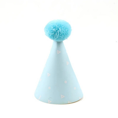 Spalvinga vakarėlio žvaigždė Pompom kūgio popierinė kepurė kūdikiams vaikams Vaikų gimtadienio Kalėdų dovanos galvos apdangalas