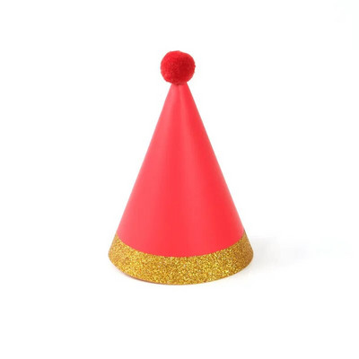 Spalvinga vakarėlio žvaigždė Pompom kūgio popierinė kepurė kūdikiams vaikams Vaikų gimtadienio Kalėdų dovanos galvos apdangalas