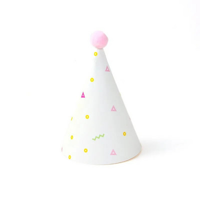 Spalvinga vakarėlio žvaigždė Pompom kūgio popierinė kepurė kūdikiams vaikams Vaikų gimtadienio Kalėdų dovanos galvos apdangalas