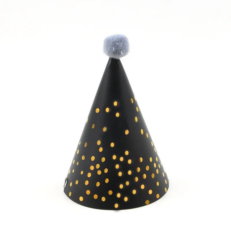 Spalvinga vakarėlio žvaigždė Pompom kūgio popierinė kepurė kūdikiams vaikams Vaikų gimtadienio Kalėdų dovanos galvos apdangalas