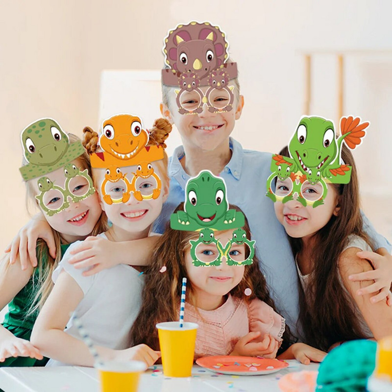 6 komada Dječjih rođendanskih šešira Pokrivala za glavu s dinosaurima Šeširi Rekviziti Pokloni za dječje zabave