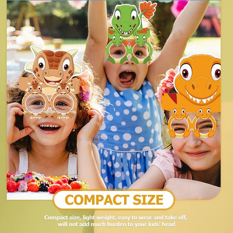 6 komada Dječjih rođendanskih šešira Pokrivala za glavu s dinosaurima Šeširi Rekviziti Pokloni za dječje zabave