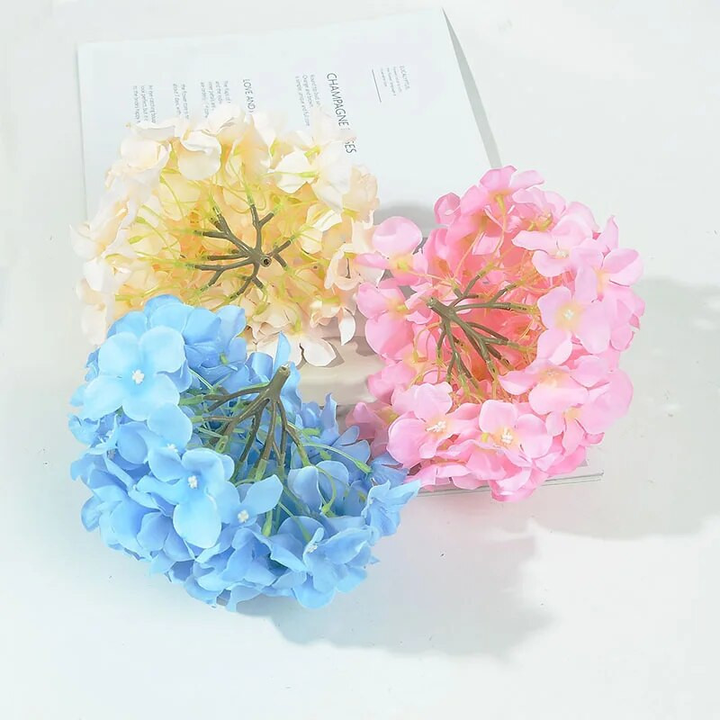 1 vnt. 20 cm dirbtinės hortenzijos gėlių galvutė, skirta „pasidaryk pats“ girliandos gėlių sienų fotografijai fono vestuvių arka namų sodo dekoravimui