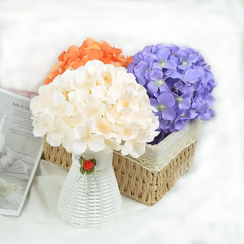 1 vnt. 20 cm dirbtinės hortenzijos gėlių galvutė, skirta „pasidaryk pats“ girliandos gėlių sienų fotografijai fono vestuvių arka namų sodo dekoravimui