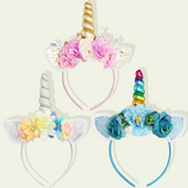 Nauja vienaragio galvos juosta vaikiška galvos juosta blizgučiais kačių ausimis imituota gėlių galvos apdangalas Kalėdų šventiniai plaukų aksesuarai