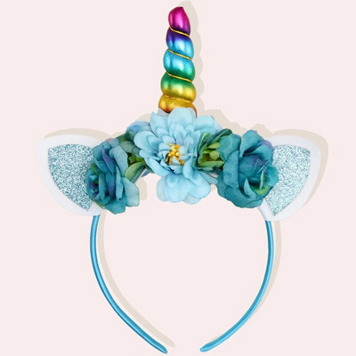 Nauja vienaragio galvos juosta vaikiška galvos juosta blizgučiais kačių ausimis imituota gėlių galvos apdangalas Kalėdų šventiniai plaukų aksesuarai
