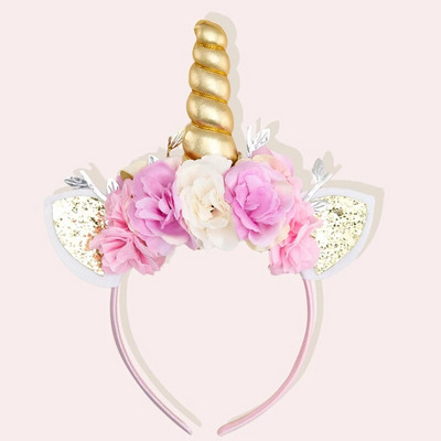 Nauja vienaragio galvos juosta vaikiška galvos juosta blizgučiais kačių ausimis imituota gėlių galvos apdangalas Kalėdų šventiniai plaukų aksesuarai