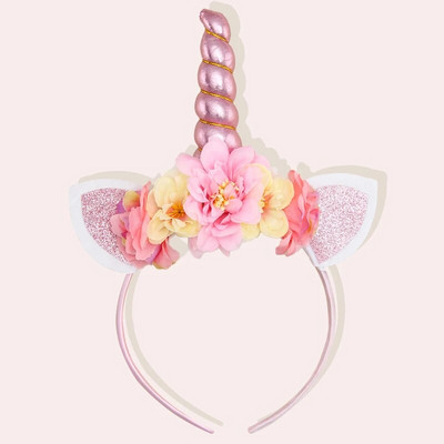Nauja vienaragio galvos juosta vaikiška galvos juosta blizgučiais kačių ausimis imituota gėlių galvos apdangalas Kalėdų šventiniai plaukų aksesuarai