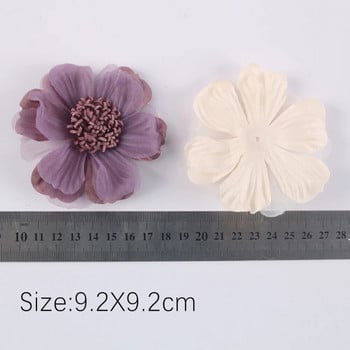 1 ΤΕΜ Μεγάλο χειροποίητο ύφασμα σιφόν τεχνητό λουλούδι για νυφικό καπέλα ρούχων Διακόσμηση κεφαλής DIY
