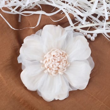 1 ΤΕΜ Μεγάλο χειροποίητο ύφασμα σιφόν τεχνητό λουλούδι για νυφικό καπέλα ρούχων Διακόσμηση κεφαλής DIY