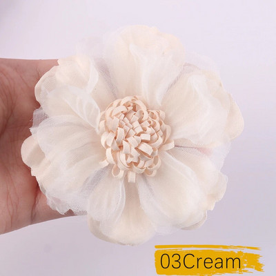 1 KOM Veliki ručno rađeni umjetni cvijet od šifonske tkanine za vjenčanicu Odjeća Šeširi Dekoracija za glavu DIY