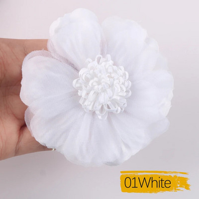 1 KOM Veliki ručno rađeni umjetni cvijet od šifonske tkanine za vjenčanicu Odjeća Šeširi Dekoracija za glavu DIY