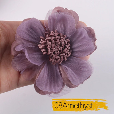 1 KOM Veliki ručno rađeni umjetni cvijet od šifonske tkanine za vjenčanicu Odjeća Šeširi Dekoracija za glavu DIY