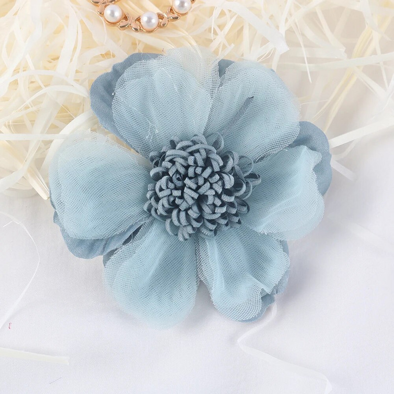 1 KOM Veliki ručno rađeni umjetni cvijet od šifonske tkanine za vjenčanicu Odjeća Šeširi Dekoracija za glavu DIY