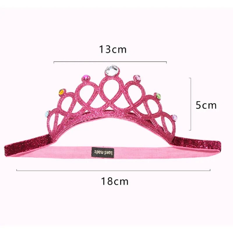 Kūdikių blizgus Kalnų krištolas vaikiška plaukų juosta Miela princesės karūnos kepurė Mergaitei 1-ojo gimtadienio vakarėlio dekoras Galvos juostos kepurė.