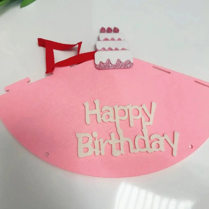 1 vnt Vaikų rožinė mėlyna gimtadienio neaustinė kepurė kūdikių dušas Vaiko berniuko mergaitės gimtadienio galvos apdangalai