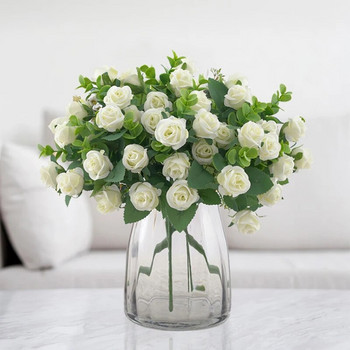 Simulation Fake Flower Rose Wedding Table Decoration Home Korean Small Clear Small Bouquet Simulation 5 Fork 11 Rose Bouquet