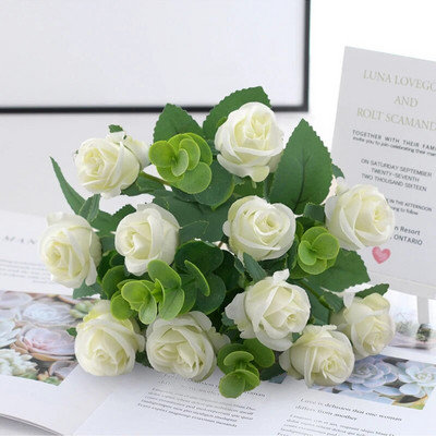 Simulacija Lažni cvijet Ruža Svadbeni stol Dekoracija doma Korejski mali prozirni mali buket Simulacija 5 vilica 11 Buket ruža