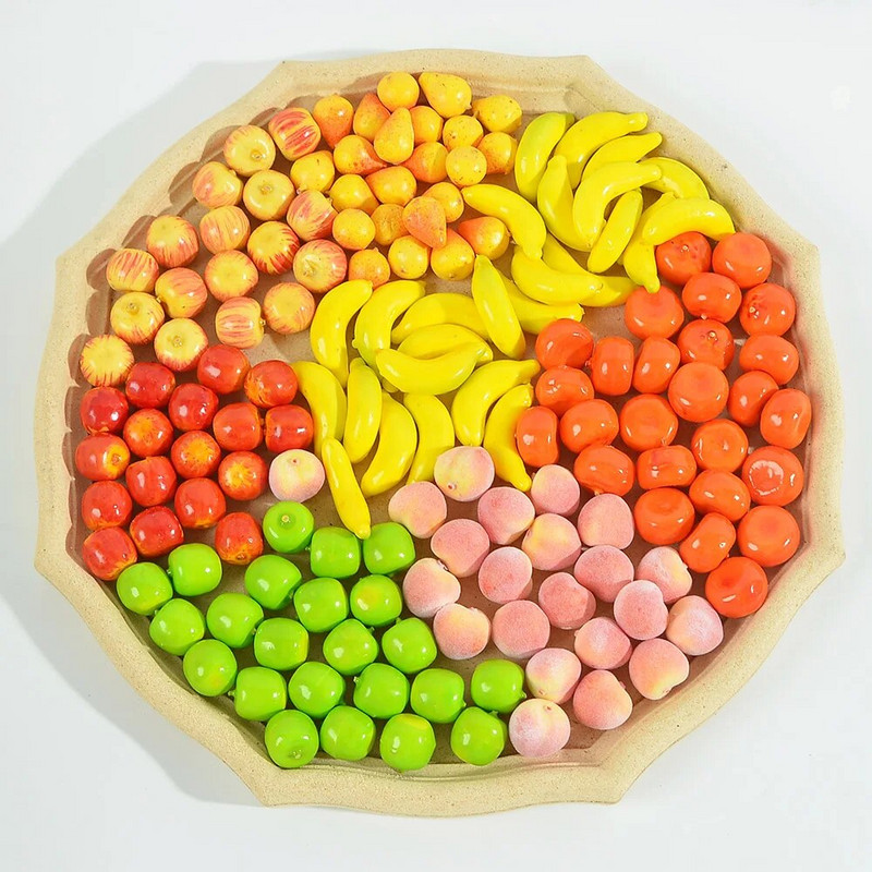 60 de bucăți Mini Fructe Artificiale Legume De Măr Pentru Nunta Decorarea Casei DIY Simulare Cadou de Crăciun Artizanat cu fructe false