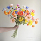 Umjetno svileno cvijeće maka za uređenje doma Vjenčani svadbeni buket Umjetni cvijet maka Središnji stol Dekoracija sobe