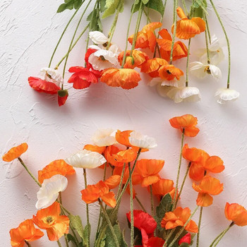 Τεχνητά λουλούδια από μετάξι παπαρούνας για διακόσμηση σπιτιού Νυφική ανθοδέσμη γάμου Τεχνητό τραπέζι με παπαρούνα Κεντρικό ντεκόρ δωματίου