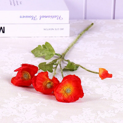 Umjetno svileno cvijeće maka za uređenje doma Vjenčani svadbeni buket Umjetni cvijet maka Središnji stol Dekoracija sobe