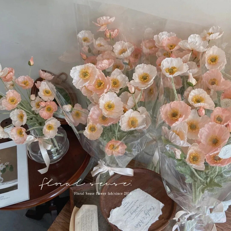 Umjetno svileno cvijeće maka za uređenje doma Vjenčani svadbeni buket Umjetni cvijet maka Središnji stol Dekoracija sobe