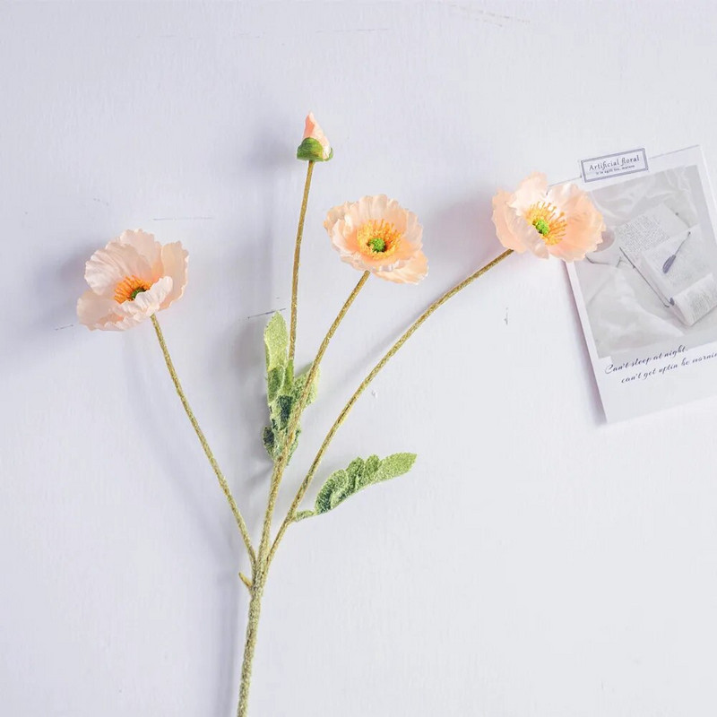 Umjetno svileno cvijeće maka za uređenje doma Vjenčani svadbeni buket Umjetni cvijet maka Središnji stol Dekoracija sobe