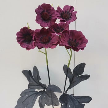 49cm 4-Fork Mini Poppy Branch Silk Artificial Flower Simulation Poppies Flowers Διακόσμηση γάμου σπιτιού Φωτογραφικά στηρίγματα