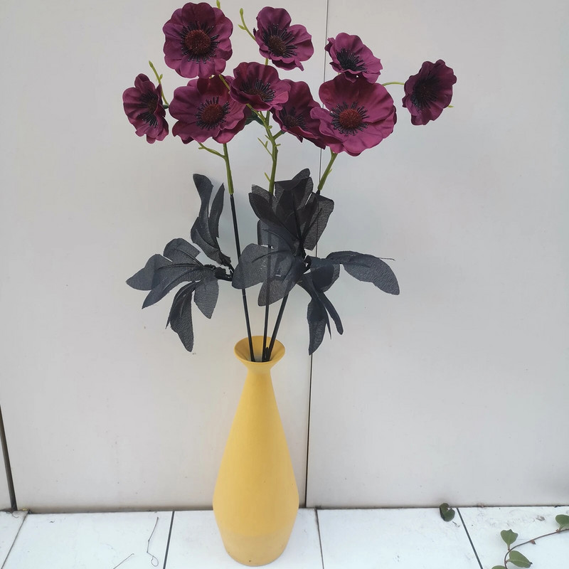 49 cm 4 šakučių mini aguonų šakelė šilko dirbtinės gėlės imitacija aguonos gėlės namų vestuvių dekoravimo fotografijos rekvizitai