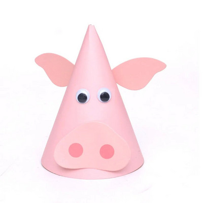 1 τεμ. DIY καπέλο για πάρτι γενεθλίων για την ημέρα των παιδιών Καπέλο ζώων Zodiac Ox Καπέλα από κώνο αγελάδας DIY φωτογραφικά στηρίγματα για παιδιά Προμήθειες για ντους μωρών