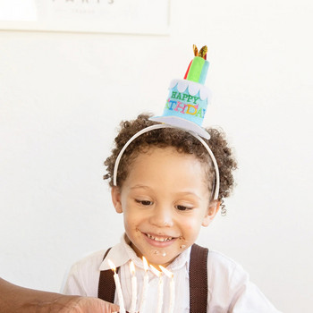 Κέικ Καπέλο Κεφαλόδεσμο Παιδικά Μαλλιά Γενέθλια Πάρτυ Γενεθλίων Κέικ Καπέλο κεφαλόδεσμο Φανταχτερό φόρεμα κεφαλής ( μπλε )