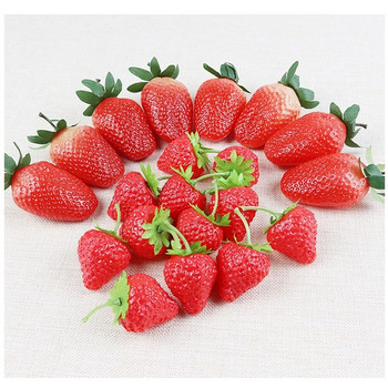 10 τμχ Artificial Strawberry DIY Artificial Fruits Simulation Plastic Fake Fruit Party Prop Στολίδι Γάμου σπιτιού