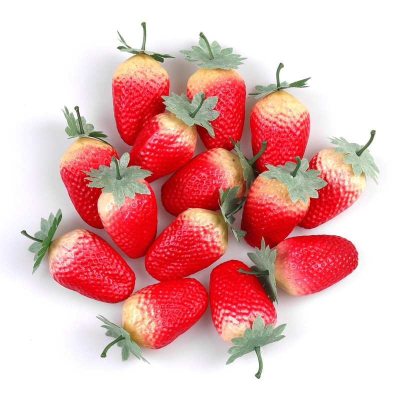 10 τμχ Artificial Strawberry DIY Artificial Fruits Simulation Plastic Fake Fruit Party Prop Στολίδι Γάμου σπιτιού