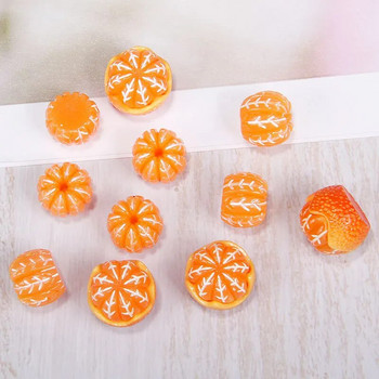 10 τεμ. Multi Style Resin Fruit Orange Simulate Miniature Food Flatback Cabochons DIY Jewelry Craft Phone Decoration Accessories