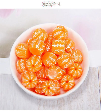 10 buc. Fructe din rășină multistil portocaliu simulați mâncare în miniatură Caboșoane cu spate plat, bijuterii DIY, accesorii pentru decorarea telefonului.