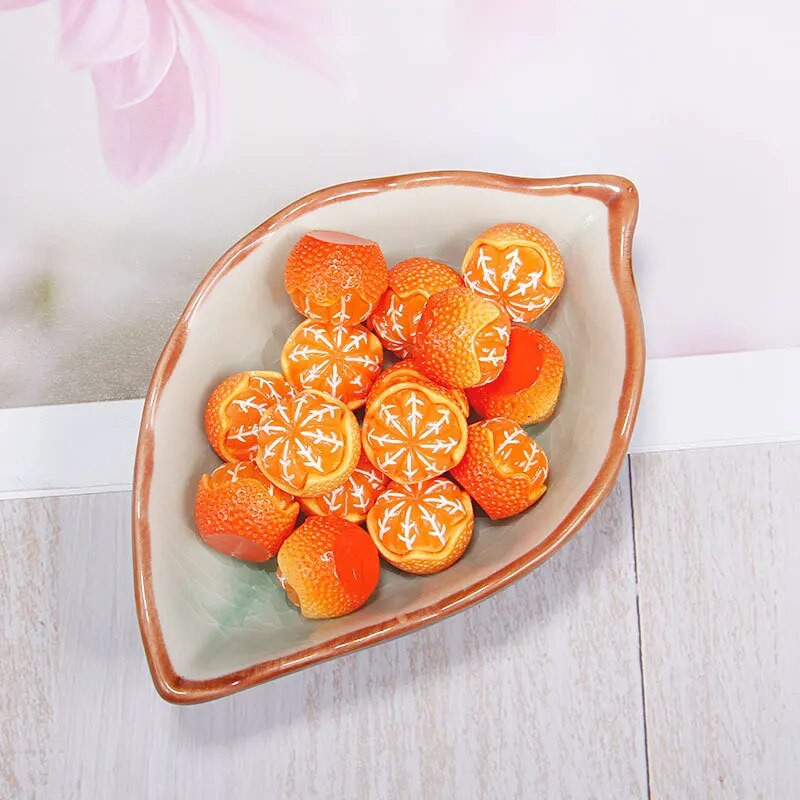 10 ks viacštýlové živicové ovocie pomarančové simulácie miniatúrnych potravín ploché kabošony DIY šperky remeselné dekorácie telefónu príslušenstvo