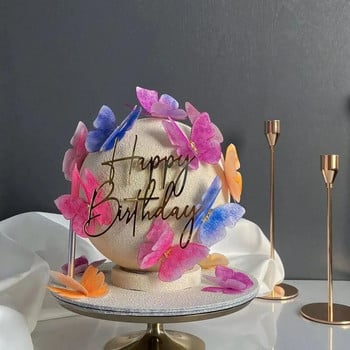 Νέο Μοναδικό Χρυσό Ακρυλικό κάλυμμα γενεθλίων για κέικ για παιδιά Δημιουργικότητα Διακοσμήσεις τούρτας γενεθλίων