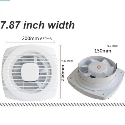 220V 4/6/7 hüvelykes csend Szellőztető Erős elszívó ventilátor ablakhoz Falhoz Fürdőszoba WC Konyha szerelhető 110/150/180mm