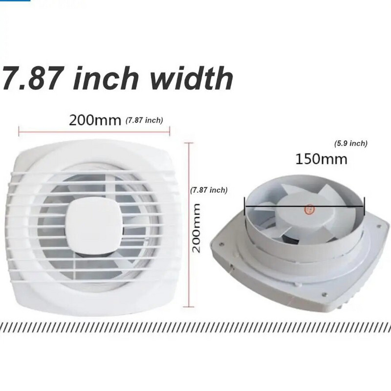 220V 4/6/7 hüvelykes csend Szellőztető Erős elszívó ventilátor ablakhoz Falhoz Fürdőszoba WC Konyha szerelhető 110/150/180mm