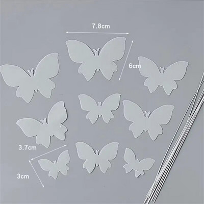10 tk/komplekti Butterfly tordipealsed DIY tembeldavad kuldsed roosad liblikaga koogikatted koogikaunistus pulma-sünnipäevapeo jaoks