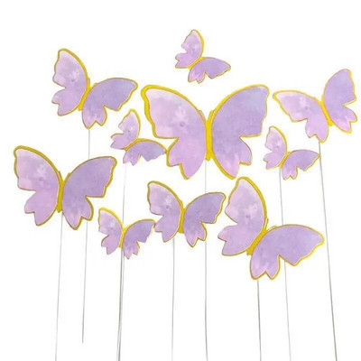 10 tk/komplekti Butterfly tordipealsed DIY tembeldavad kuldsed roosad liblikaga koogikatted koogikaunistus pulma-sünnipäevapeo jaoks