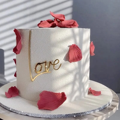 Uus No Stick Love pulmatordikate Kuldne akrüülist kattekiht sünnipäevaks pulmapeo tarvikud koogikaunistused