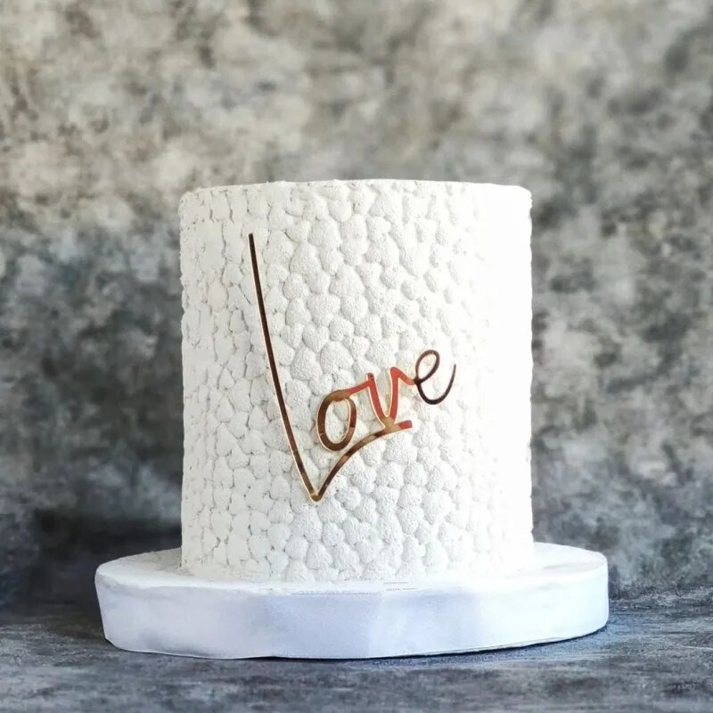 Novi No Stick Love Wedding Cake Topper Gold Happy Birthday Akrilni Topper za rođendanske svadbene zabave Ukrasi za torte