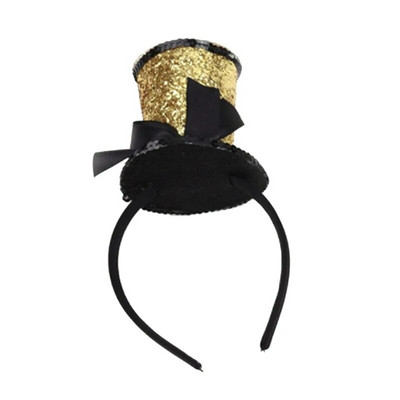 M2EA Mini Top Hat Decor Galvos juosta Festivalio Plaukų lankelis Kalėdų pasirodymai Suaugusiųjų galvos apdangalas Helovino vakarėliui, kostiumo rekvizitas Unisex