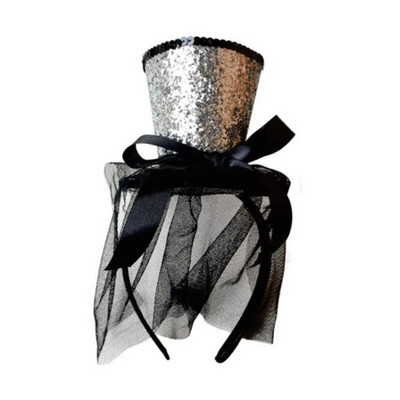 M2EA Mini Top Hat Decor Galvos juosta Festivalio Plaukų lankelis Kalėdų pasirodymai Suaugusiųjų galvos apdangalas Helovino vakarėliui, kostiumo rekvizitas Unisex